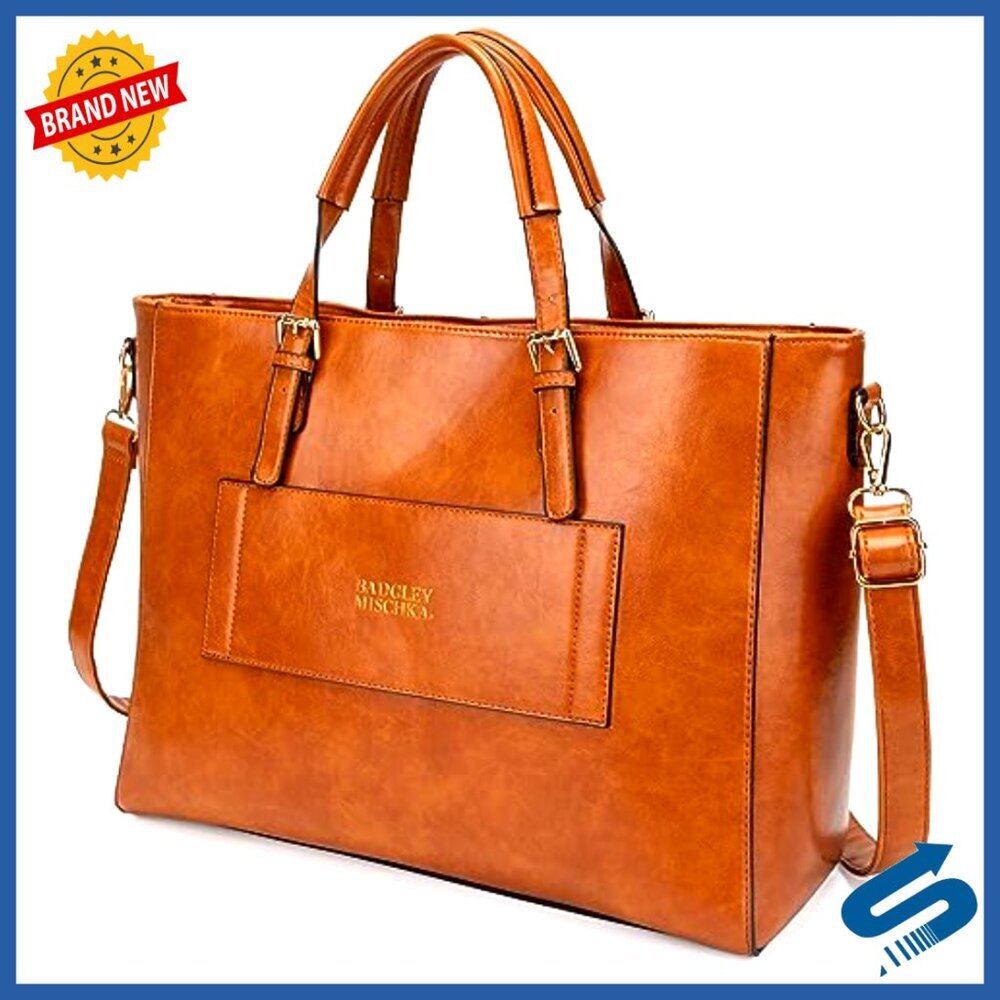 Vegan Leather Weekender Duffel Bag with Trolley Sleeve and Interior Pockets - Picture 5 of 7